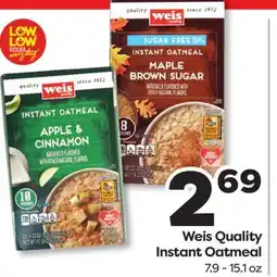 Weis Markets Weis Quality Instant Oatmeal offer
