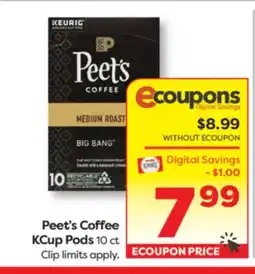 Weis Markets Peet's Coffee KCup Pods offer