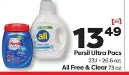 Weis Markets Persil Ultra Pacs 23.1-26.6 oz All Free & Clear 73 oz offer