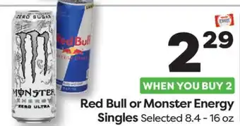 Weis Markets Red Bull or Monster Energy Singles offer