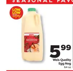 Weis Markets Weis Quality Egg Nog offer