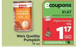 Weis Markets Weis Quality Pumpkin offer