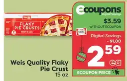 Weis Markets Weis Quality Flaky Pie Crust offer