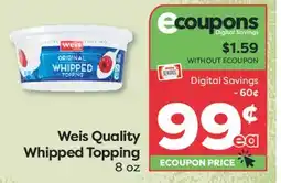 Weis Markets Weis Quality Whipped Topping offer