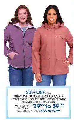 Boscov's MIDWEIGHT & POLYFILL PUFFER COATS offer