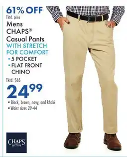 Boscov's Mens CHAPS Casual Pants WITH STRETCH FOR COMFORT offer