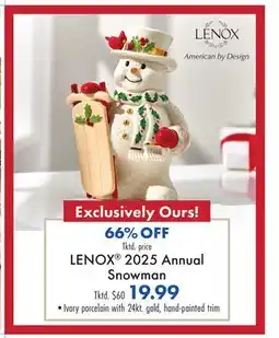 Boscov's LENOX 2025 Annual Snowman offer