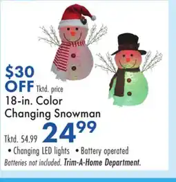 Boscov's 18-in. Color Changing Snowman offer