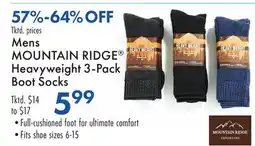 Boscov's Mens Mountain Ridge Heavyweight 3-Pack Boot Socks offer