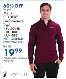 Boscov's Mens SPYDER Performance Tops offer