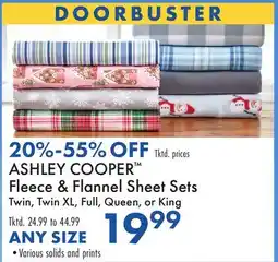 Boscov's ASHLEY COOPER Fleece & Flannel Sheet Sets offer