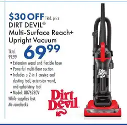Boscov's DIRT DEVIL Multi-Surface Reach + Upright Vacuum offer