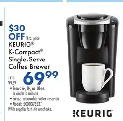 Boscov's KEURIG K-Compact Single-Serve Coffee Brewer offer