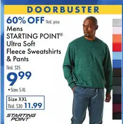 Boscov's Mens STARTING POINT Ultra Soft Fleece Sweatshirts & Pants offer