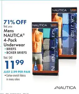 Boscov's Mens NAUTICA 4-Pack Underwear offer