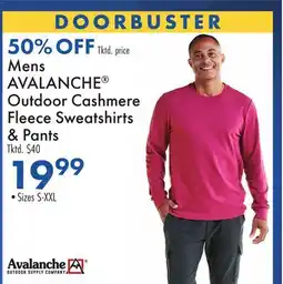 Boscov's Mens AVALANCHE Outdoor Cashmere Fleece Sweatshirts & Pants offer