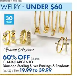 Boscov's GIANNI ARGENTO Diamond Sterling Silver Earrings & Pendants offer