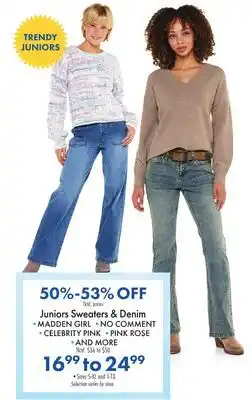 Boscov's Juniors Sweaters & Denim offer