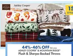 Boscov's ASHLEY COOPER & MOUNTAIN RIDGE Plush & Sherpa-Backed Throws offer