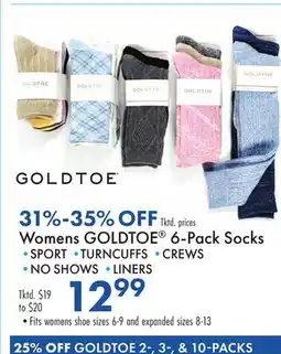 Boscov's Womens GOLDTOE 6-Pack Socks offer