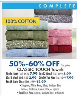 Boscov's 30x56 Bath CLASSIC TOUCH Towels offer