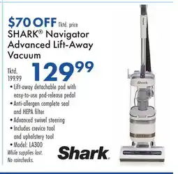 Boscov's SHARK Navigator Advanced Lift-Away Vacuum offer