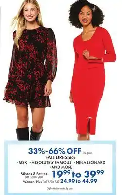 Boscov's FALL DRESSES offer