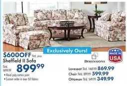 Boscov's DIMENSIONS Sheffield II Sofa offer