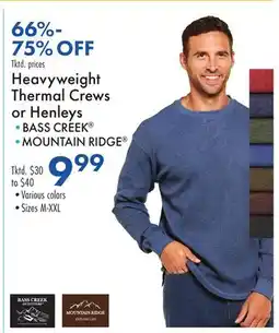 Boscov's Heavyweight Thermal Crews or Henleys offer