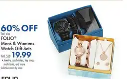 Boscov's FOLIO Mens & Womens Watch Gift Sets offer