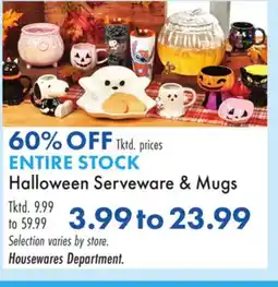 Boscov's Halloween Serveware & Mugs offer
