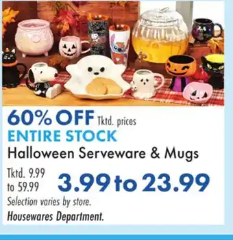 Boscov's Halloween Serveware & Mugs offer