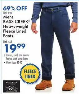 Boscov's Mens BASS CREEK Heavyweight Fleece Lined Pants offer