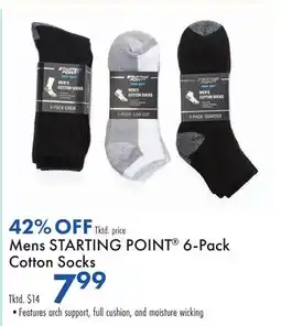 Boscov's Mens STARTING POINT 6-Pack Cotton Socks offer