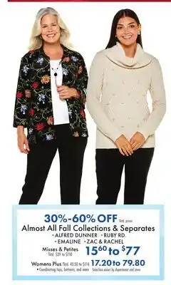 Boscov's Almost All Fall Collections & Separates offer