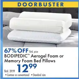 Boscov's BODIPEDIC AerogelFoam or Memory Foam Bed Pillows offer