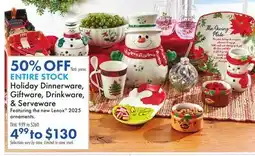 Boscov's Holiday Dinnerware, Giftware, Drinkware, & Serveware offer