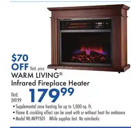 Boscov's WARM LIVING Infrared Fireplace Heater offer