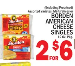 C Town BORDEN AMERICAN CHEESE SINGLES offer