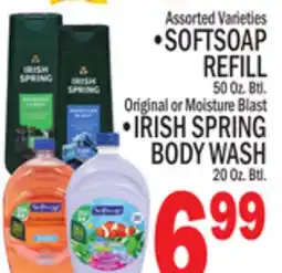 C Town SOFTSOAP REFILL 50 Oz. Btl. IRISH SPRING BODY WASH 20 Oz. Btl offer
