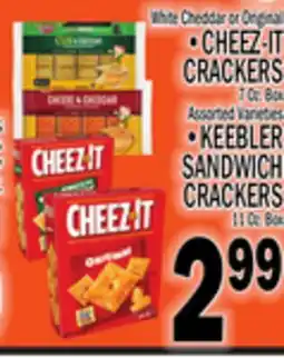 C Town CHEEZ-IT CRACKERS 7 Oz. Box KEEBLER SANDWICH CRACKERS 11 Oz. Box offer