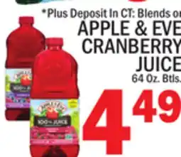 C Town APPLE & EVE CRANBERRY JUICE offer