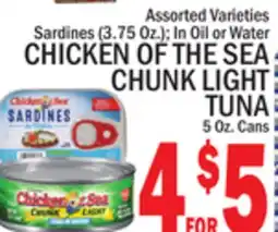 C Town CHICKEN OF THE SEA CHUNK LIGHT TUNA offer