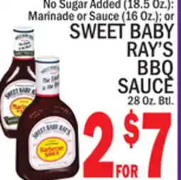 C Town SWEET BABY RAY'S BBQ SAUCE 28 Oz. Btl offer