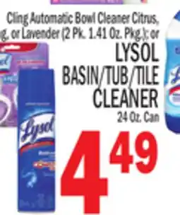 C Town LYSOL BASIN/TUB/TILE CLEANER 24 Oz. Can offer