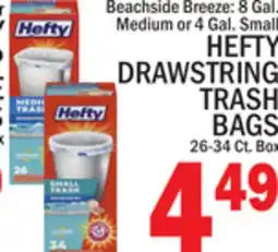 C Town HEFTY DRAWSTRING TRASH BAGS offer