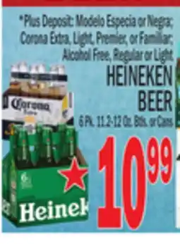 C Town HEINEKEN BEER 6 Pk. 11.2-12 Oz. Btls. or Cans offer