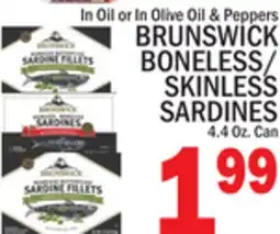 C Town BRUNSWICK BONELESS/SKINLESS SARDINES offer