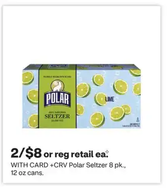 CVS Polar Seltzer 8 pk., 12 oz cans offer