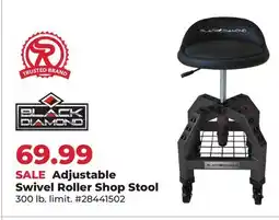 Runnings Adjustable Swivel Roller Shop Stool offer